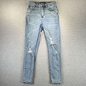 Judy blue Control Top Skinny Women  pants size (7/28) distressed whiskered faded